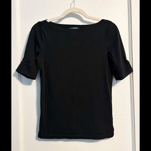 Black Boatneck Top | Size S